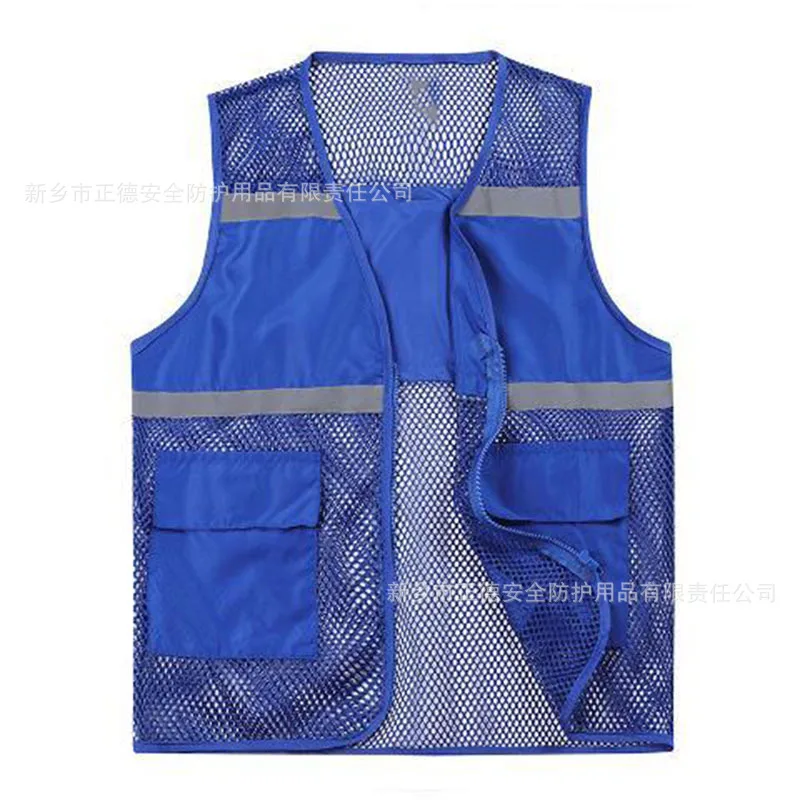 Gilet estivo da volontario gilet riflettente gilet con grande tasca con scollo a v in rete per la stampa