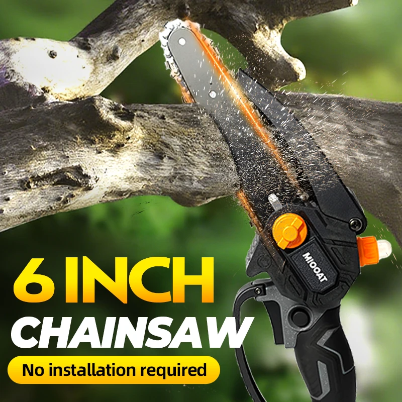 

Аккумуляторная бензопила MIGOAT Mini, 6-дюймовая электропила, система автоматической смазки, для аккумулятора Makita 18–21 В,