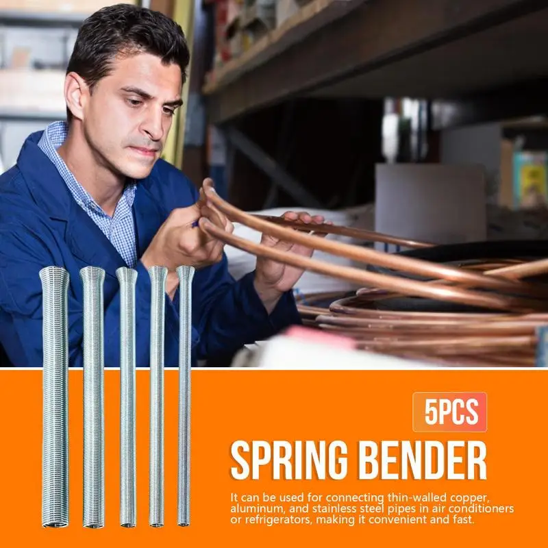 Spring Bender Set 5pcs Flexible Spring Steel Tubing Benders Home Improvement 1/4\'5/16\'3/8\'1/2\'5/8\'Bending Copper Tube Springs