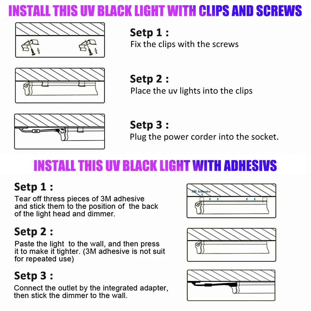 5V USB LED UV Lamp Purple Light Tube Fluorescent Wall Picture T5 5W T8 10W Disinfection and Curing Detection Lamp AC 85-256V