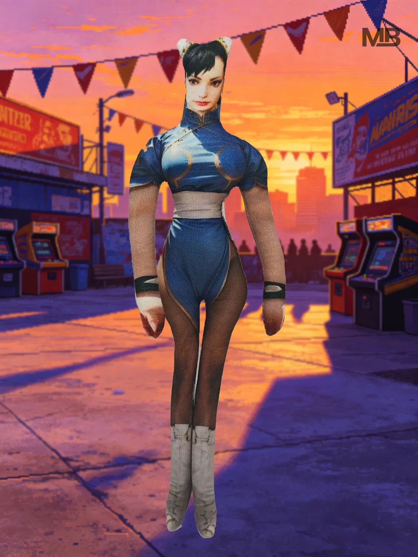 Street Fighter Chun Li Abstract Rat Plush Doll With Inner Wire Skeleton Poseable Anime Figure Flexible Soft Stuffed Toys Gift view 2