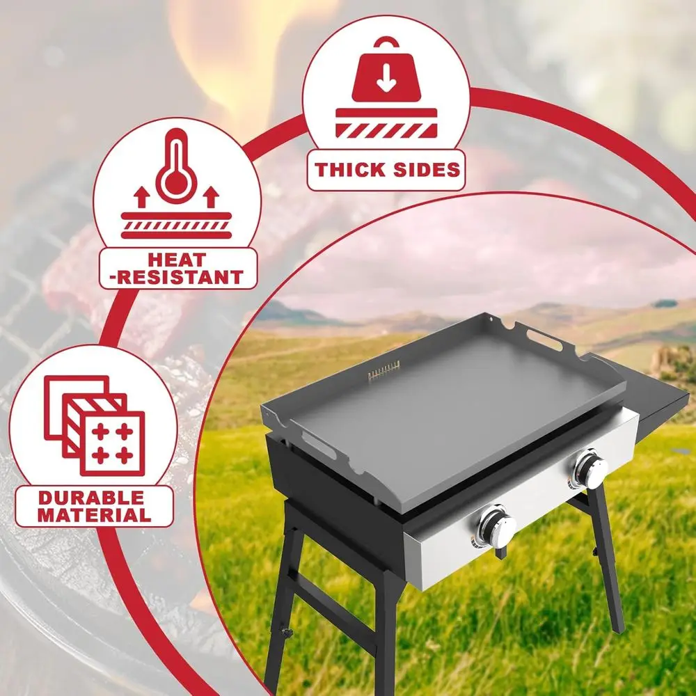 22 شواية غاز بلاكستون 2 شعلة بديلة مسطحة مع نظام شحم خلفي #4