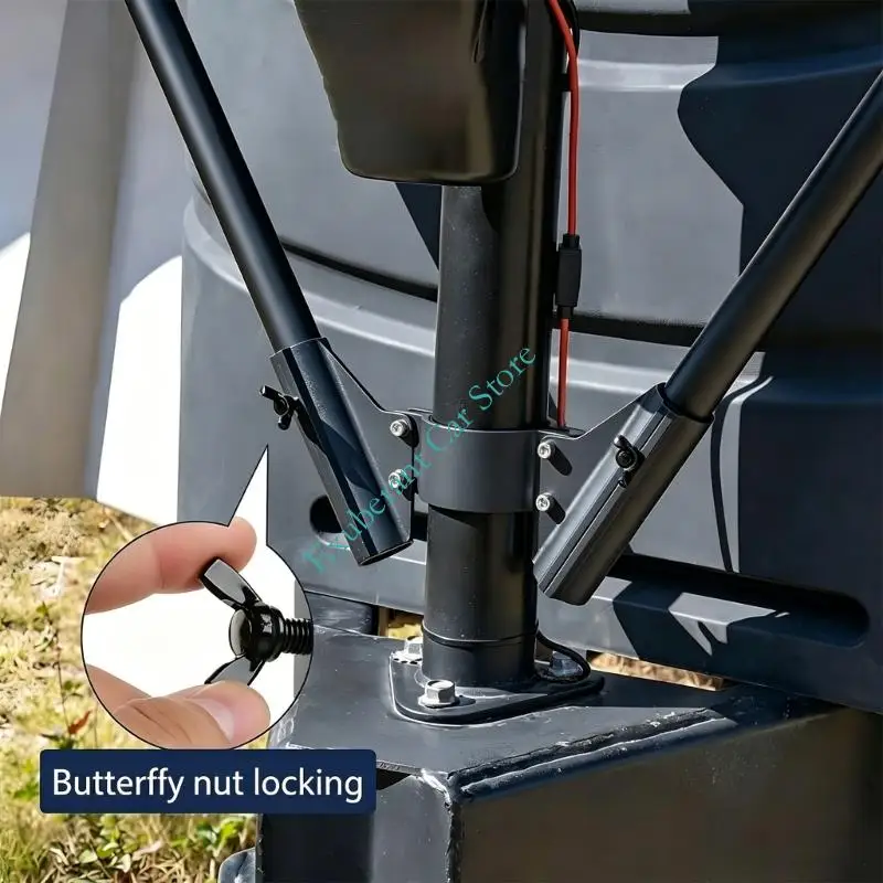 Two Flag Attachment owner For Trailer Front Tube From Rustproof Aluminum Material Fits 1 Inch Diameter Posts