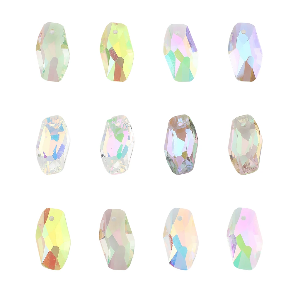 10 Stück 12x20MM Kristallglas Unregelmäßige Anhänger Lose Perlen für DIY Schmuckherstellung Ohrringe Halskette Charms Strass Edelstein
