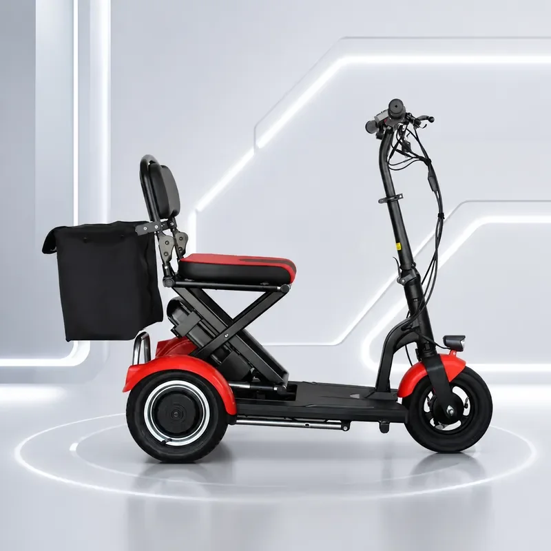 Ultra Light Electric Tricycle Folding Scooter Portable Battery Powered Vehicle for Disabled Users Compact Foldable Design