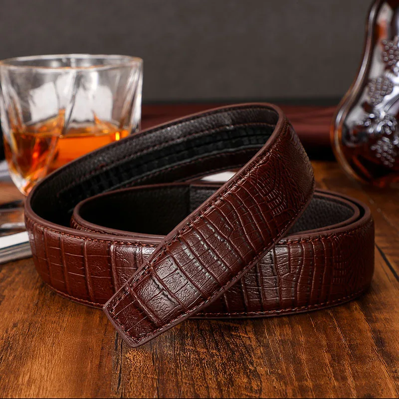 Männer Automatische Schnalle Gürtel Keine Schnalle Gürtel Marke Gürtel Männer Hohe Qualität Männlich Echte Strap Jeans Gürtel 3,5 cm gürtel – Detail 5
