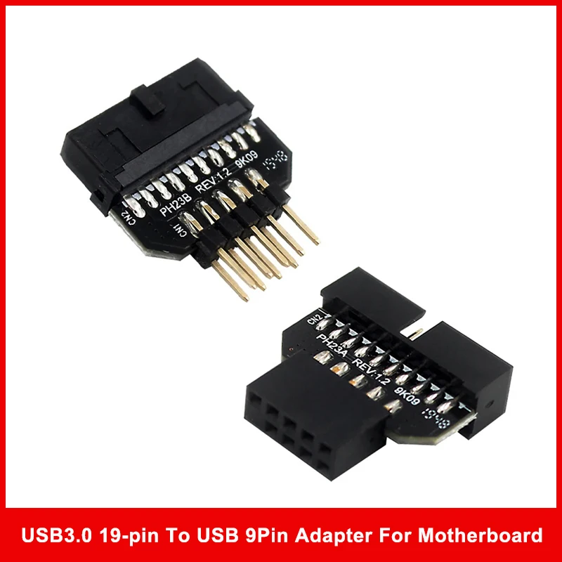 Front Panel Plug Connector USB3.0 19-pin To USB 9Pin Adapter For Motherboar USB2.0 9pin to USB3.0 19pin Converter