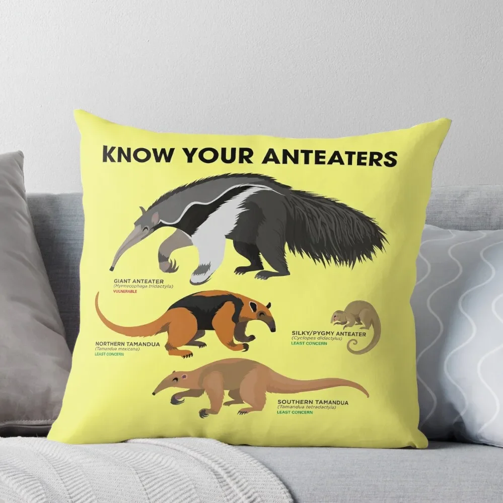 

Know Your Anteaters Throw Pillow Decorative Cover For Living Room Decorative pillowcase Sofa Covers