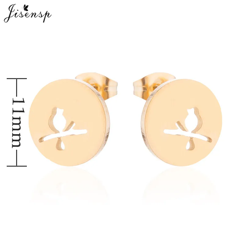 Multiple Stainless Steel Round Earring Compass Button Ear Jewelry Girls Circle Tree of Life Earrings Gifts Accessories Wholesale