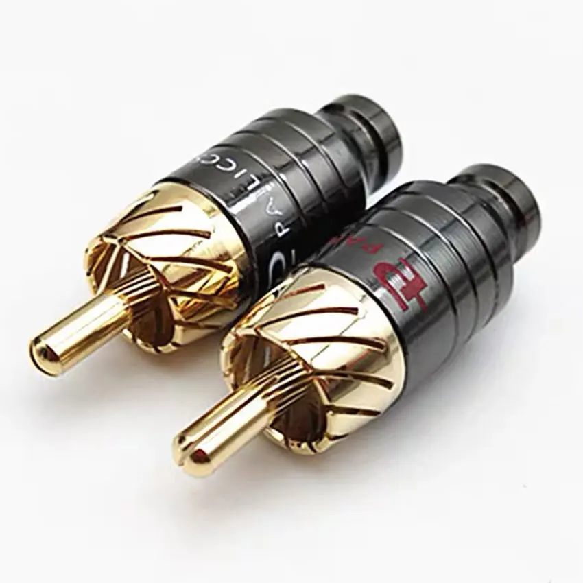 Luxury Soldering RCA Plug Jack Connector Speaker Audio Output/Input Adapter Plug Gold plated Earphone connector jack