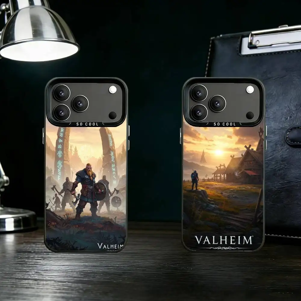 

Video Game V-Valheim Phone Case For iPhone 17,16,15,14,13,12,11,Pro Max,Plus Candy Silver Cover