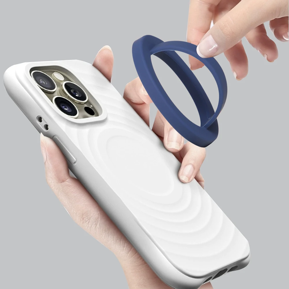 

1PCS Magnetic Silicone Comfortable Circular Grip Phone Holder Ring Buckle Liquid Silicone Phone Back Adhesive Bracket