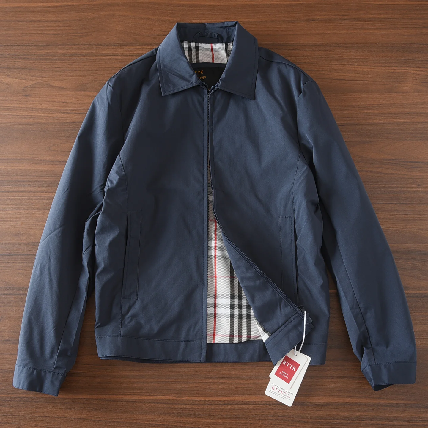 

2025 Autumn New American Vintage Solid Color Turn-down Collar Double-layered Jacket Men's Fashion Zipper Business Casual Coat