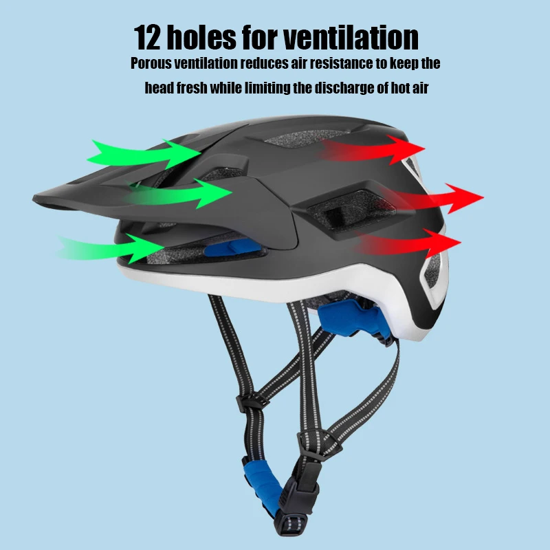 2 pezzi casco da equitazione per bici occhiali tuta veicolo elettrico casco da bicicletta da strada da montagna ciclismo PC casco di sicurezza leggero per respirare