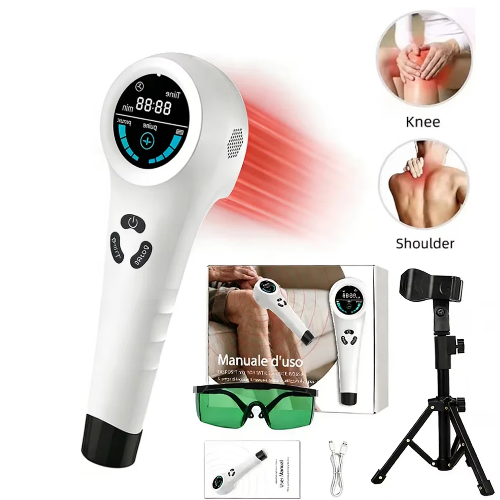 

4x808nm Handheld Laser Red Light Therapy Device LLLT Physical Therapy Equipment Pain Relief Wound Healing Health Care