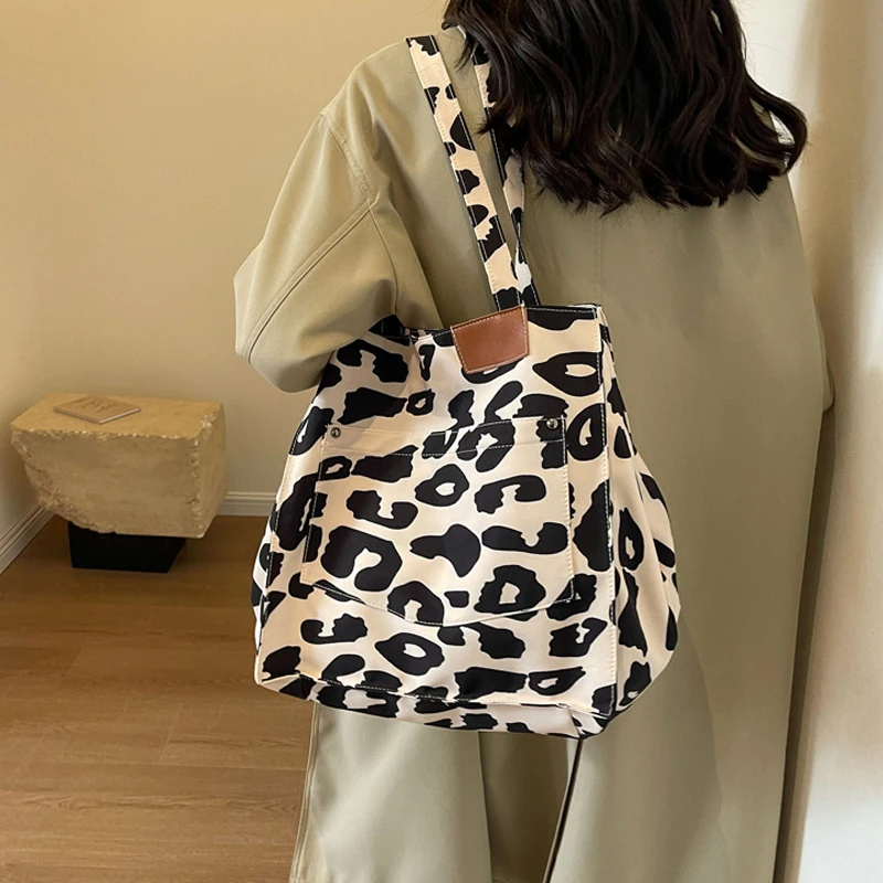 Leopard Design Korean Fashion Shopper Big Shopping Bags for Women Handbag Lady Shoulder Bag Large Capacity Bag Girl Handbag