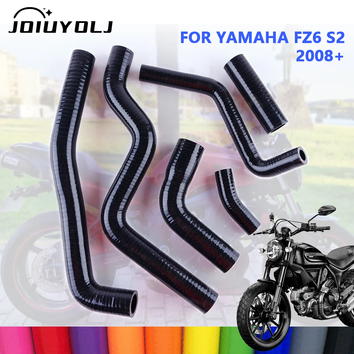

For 2008 2009 2010 Yamaha FZ6 S2 Silicone Coolant Radiator Hose Kit