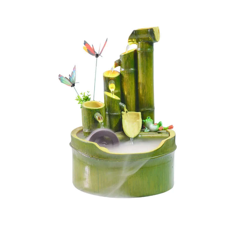New Feng Shui Fountain Desktop Home Decor Statue USB Drive Tabletop Plastic Fountain