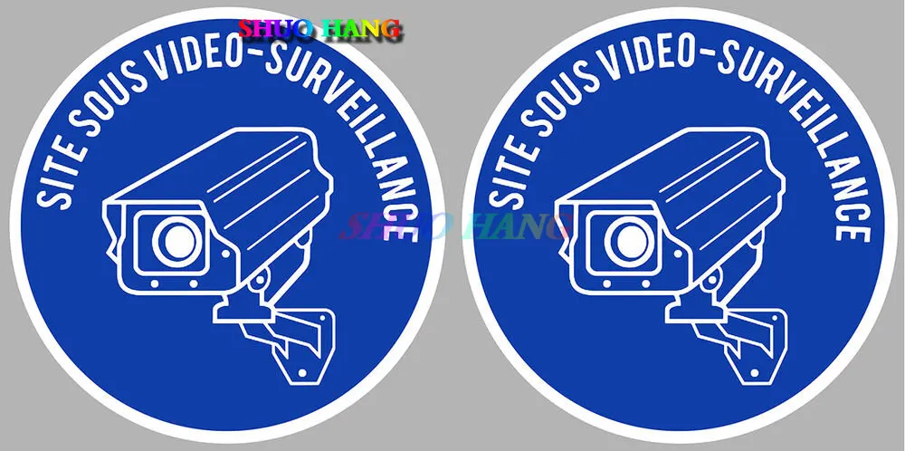 24-hour Video Camera Protection, Security Monitoring, Alarm, Vinyl Stickers, Suitable for Shopping Malls, Street Walls, PVC