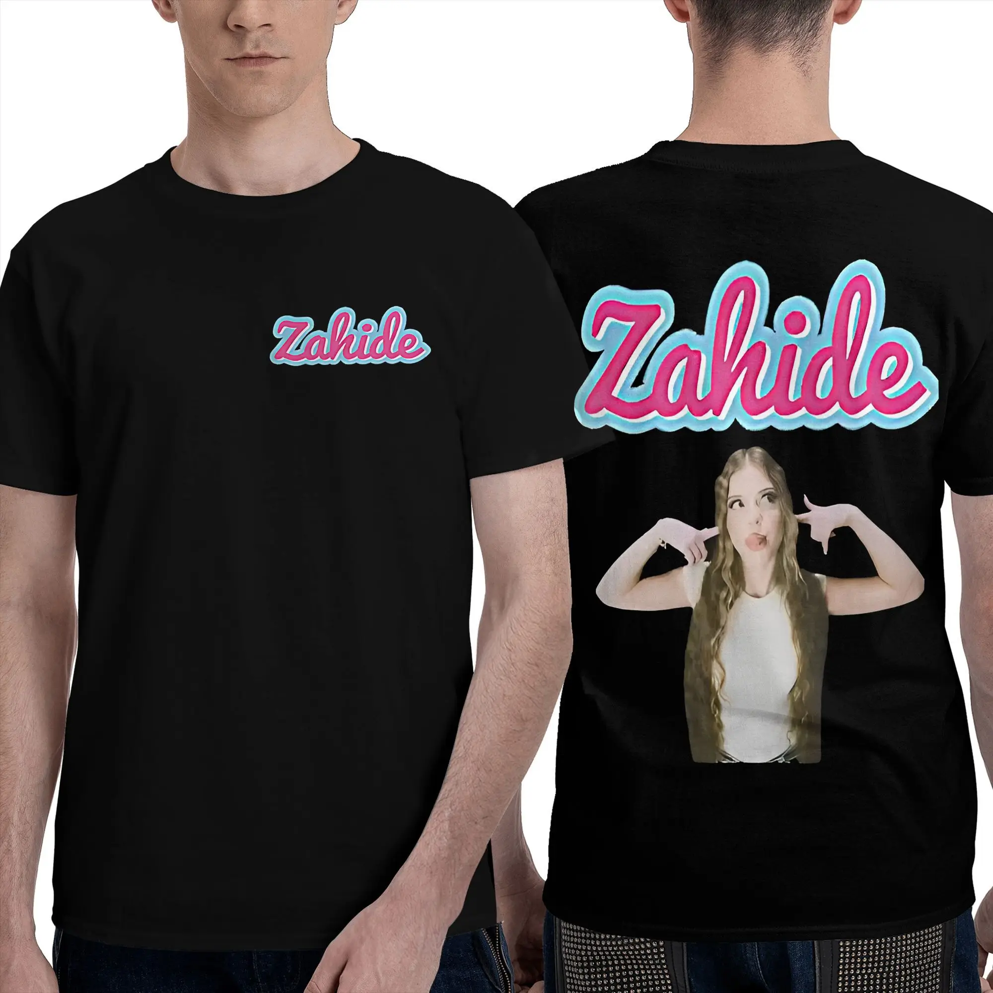 

Zahide Pure Cotton T-Shirt For Man Summer Cute Y2K Funny T Shirts Round Neck Leisure Tees Oversize Custom DIY Tops