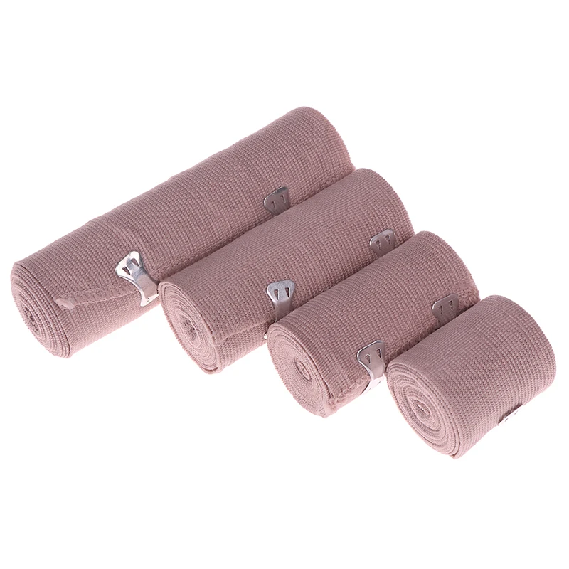 2 Rolls of Skin Color High Elastic Bandage Sports Stretch Wraps Compression Fixation with   Hook and Loop