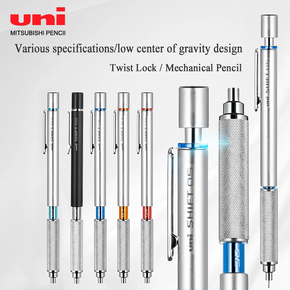 

Uni Mechanical Pencil M3/M5/M7/M9-1010 Retractable Nib 0.3/0.5/0.7/0.9mm Low Center Gravity Metal Grip Drawing Sketch Stationary