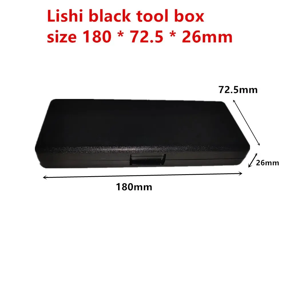 Lishi black tool box, size 180 * 72.5 * 26mm, 5pcs/set