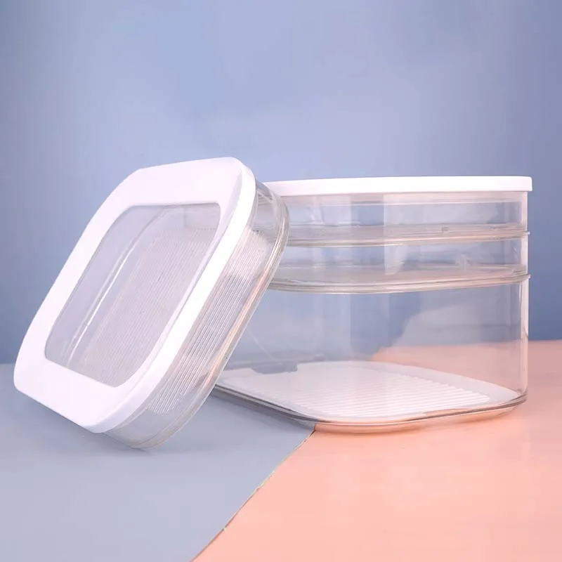 Bacon Keeper With Lid Leakproof Deli Meat Container for Fridge Food-grade Frozen Roast Meat Storage Box Kitchen Accessories