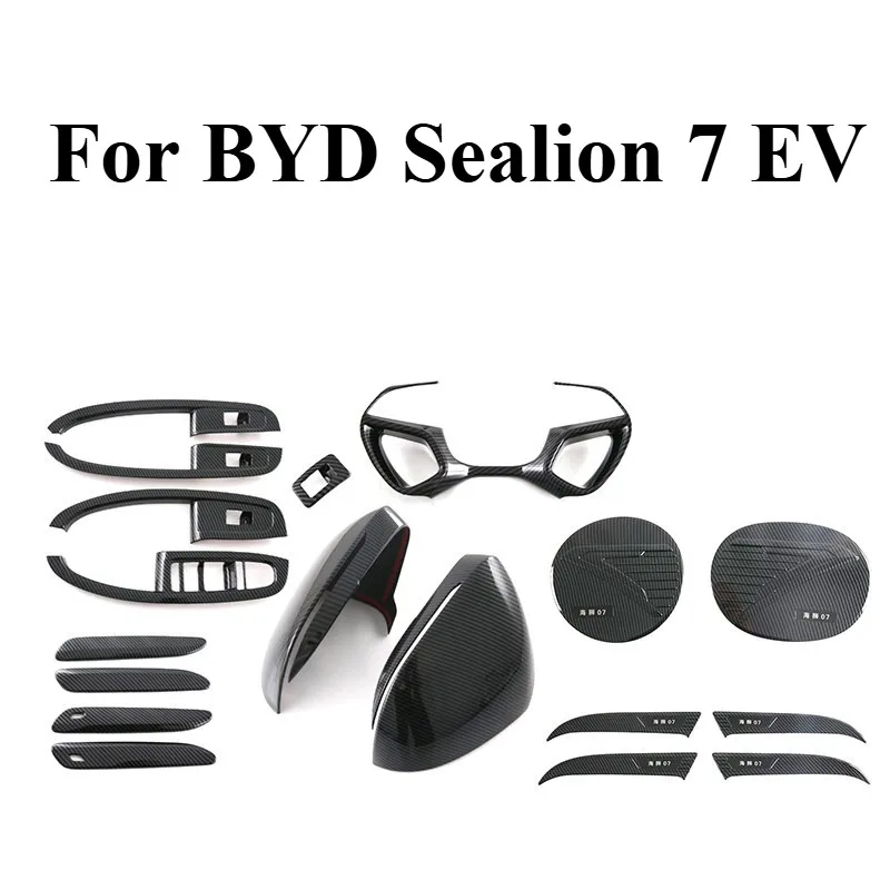 For BYD Sealion 7 DMI Mirror Cover Steering Trim Armrest Tailgate Switch Fuel Cap Handle Cup Accent Pack