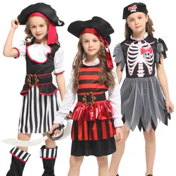 Pirate themed event costumes, Halloween Caribbean Pirate girl suit，girl pirate role-playing set