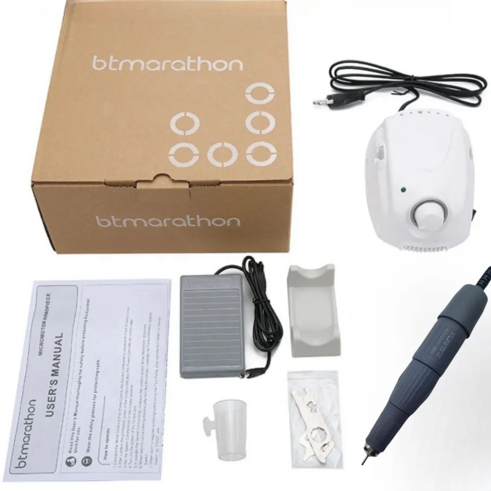65W BT Marathon Champion-3 Manicure machine Set 45000rpm SH37LN Electric Nail Drill Handle For Pedicure Nail File Grinding Tool