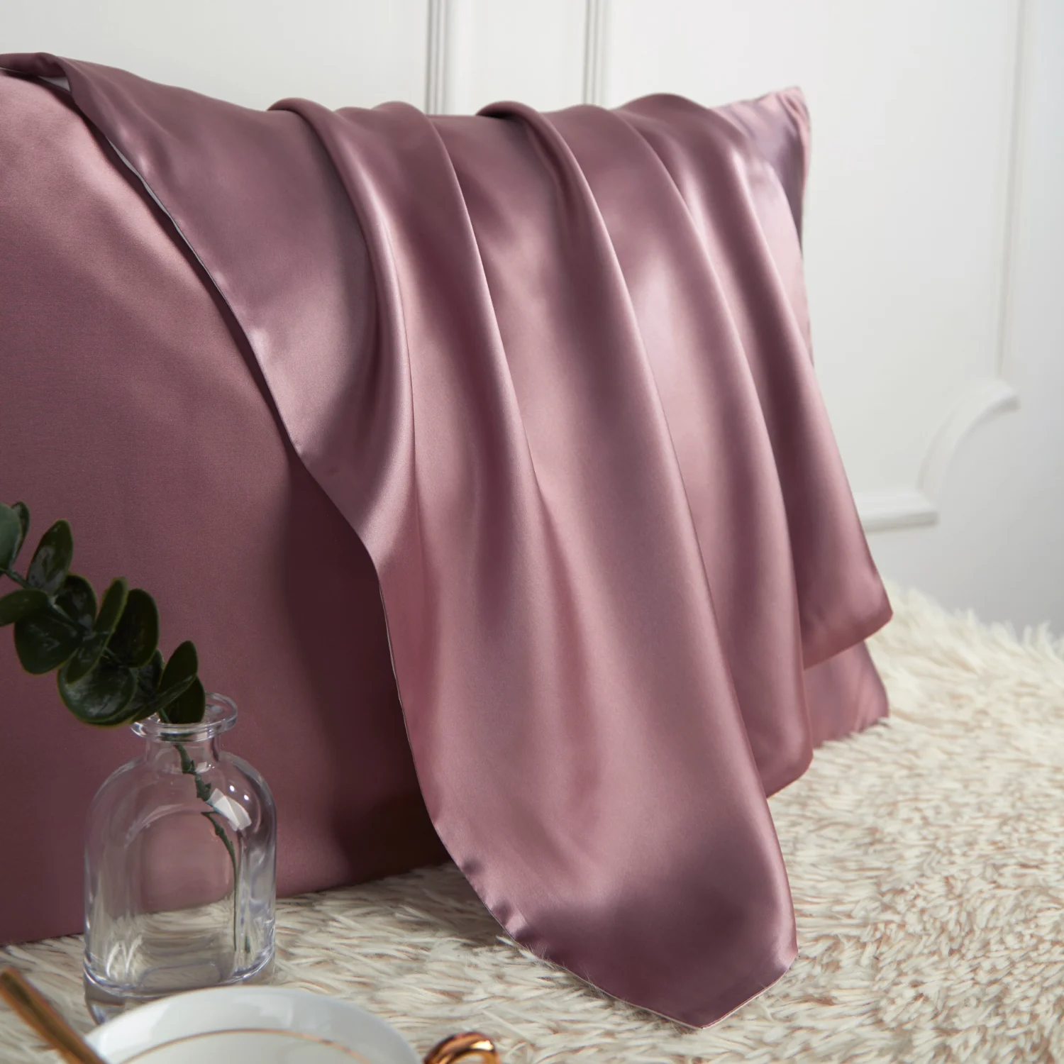 

ATNKADDS 19 Momme Mulberry Silk Pillowcase - 6A Grade OEKO-TEX® Certified (48x74cm)- for Hair Skin Care - Envelope Closure