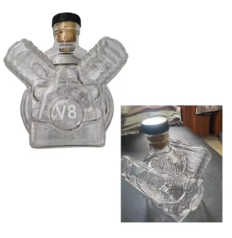 ويسكي الدورق V8 محركات شكل براعة مصممة خصيصا للمنزل زخارف للحانات ملحق زجاجة كحول فريدة من نوعها