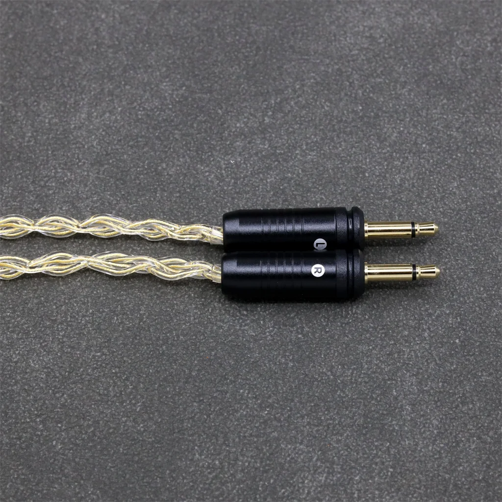 8 Core 99% 7n الفضة النقية 24k مطلية بالذهب سماعة كابل ل البؤري واضح Elear Elex Elegia Stellia المزدوج 3.5 مللي متر دبوس LN 008431