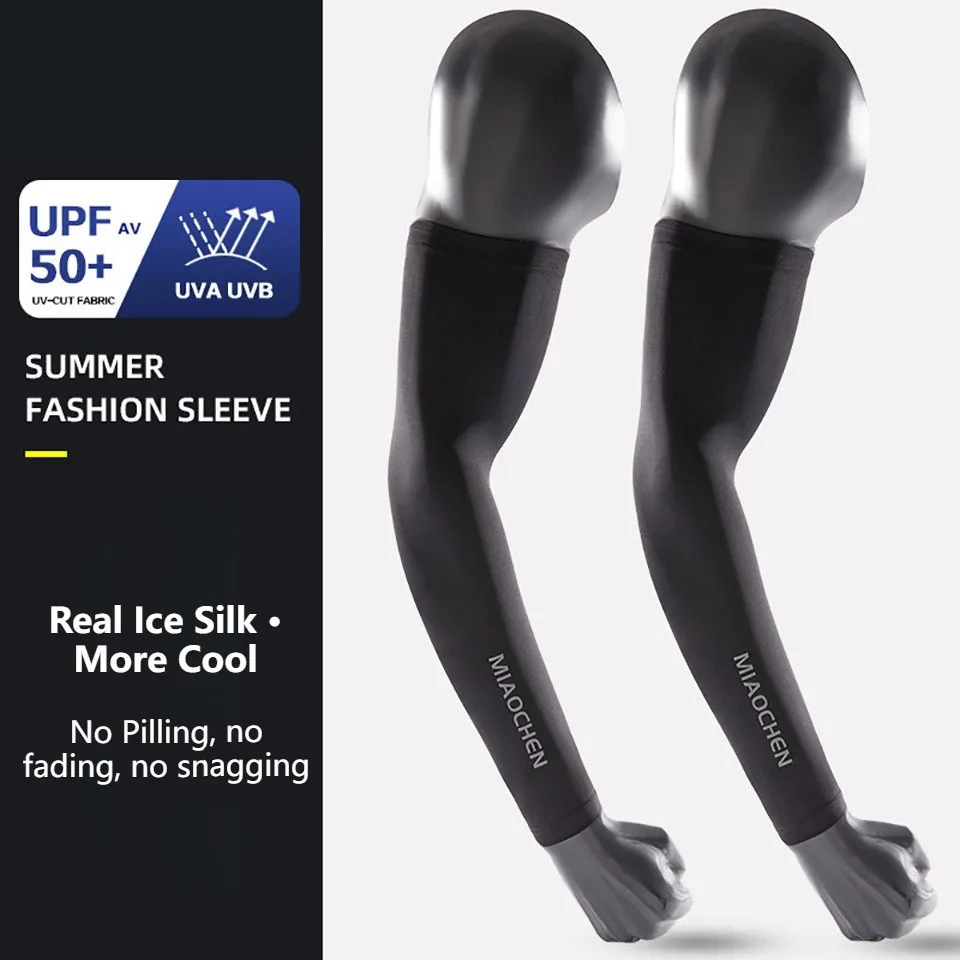 

GTUBIKE Ice Silk Sleeve UV Protection Cycling Sleeve Cooling Breathable Arm Sleeves Men Women Outdoor Anti-Slip Cycling Sleeves