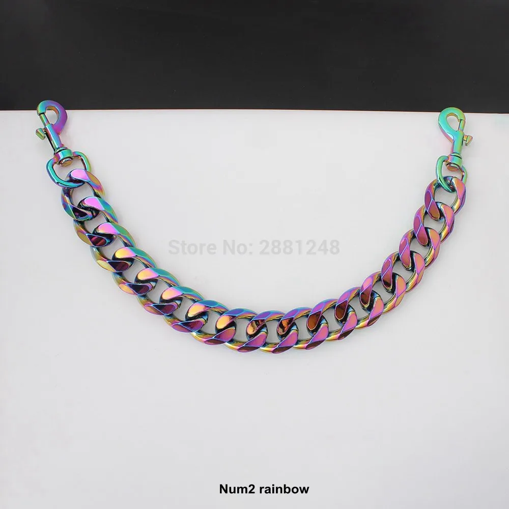 Rainbow 22mm thick Aluminum chain Light weight bags strap bag parts DIY handles easy matching Accessory Handbag Straps Bag