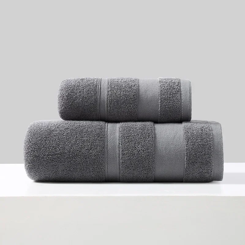 2pcs/Set Cotton Towels For Adults Towel Set Soft Bath Highly Absorbent Face Towel Comfortable Bathroom Shower Bath Towel Set