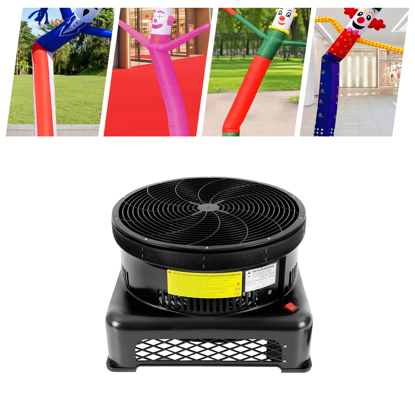 

HF-D950 Air Blower Fan 18.1*18.1*11.8in, 950W 110V 420pa Black Air Blower for Outdoor Sky Dancers Wacky Waving Dancers