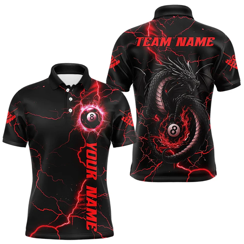2025 Hot Sale Men's Summer Casual Daily Sports Billiards Polo Shirt Men's Oversized Loose High Quality Short Sleeve T-Shirt Tee