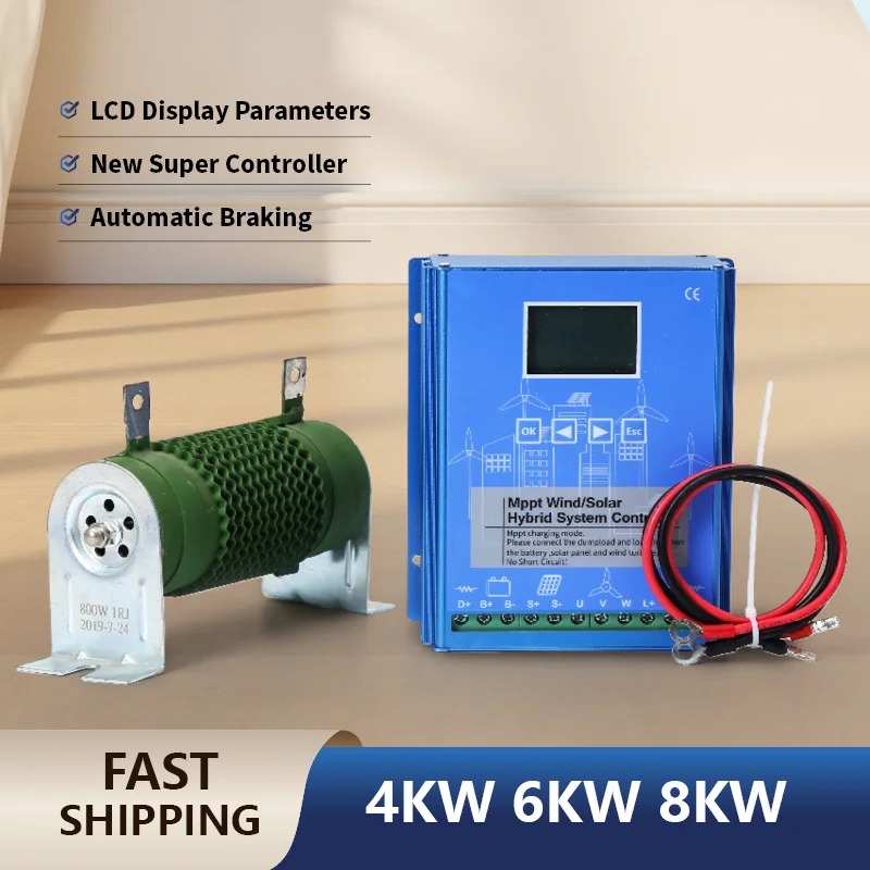 Solar Wind Hybrid MPPT Charge Controller 5KW 8KW 10KW 12V 24V 48V Auto Regulator Home Use Wind Turbine Battery Charging System