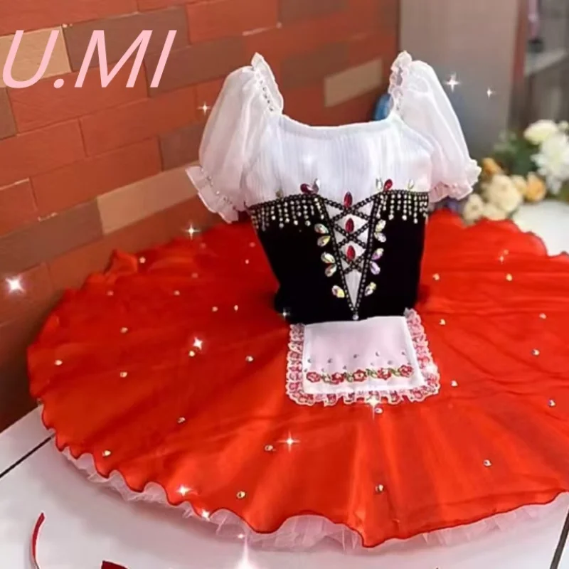 Custom Little Red Riding Hood with Big Bad Wolf female variation tutu dress ballet performance Tutu dress