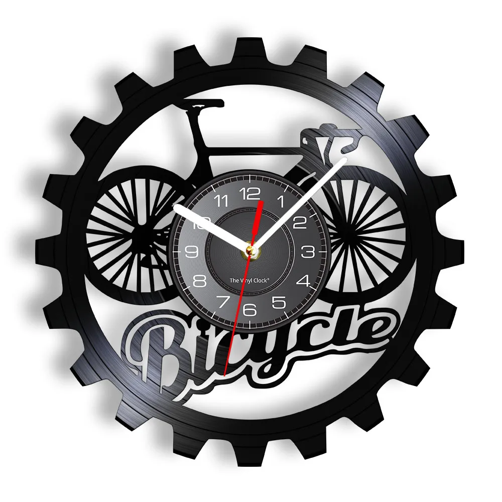 

Bike Cycle Vinyl LP Record Wall Clock For Bike Shop Sport Unique Art Design Bikers Wall Clock Bicycle Hobby Accessories Gift