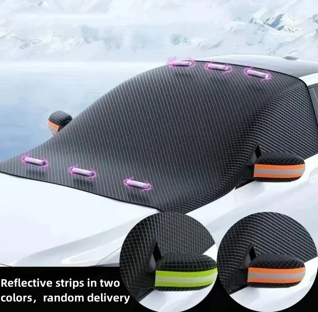 

Universal Windshield Sun Shade Foldable Reflective Sunshade Car Windshield Snow Cover with Magnets Oxford Cloth Frost Protection