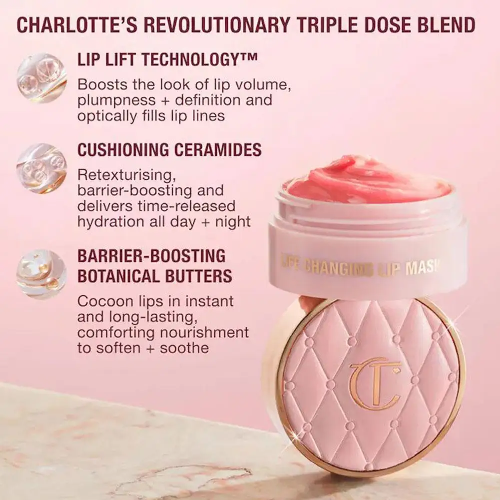 Charlotte/Tilbury Lip Mask Overnight Hydrating Plumping Lip Treatment Intense Moisture Repair Formula Lip Care Mask for Dry Lips