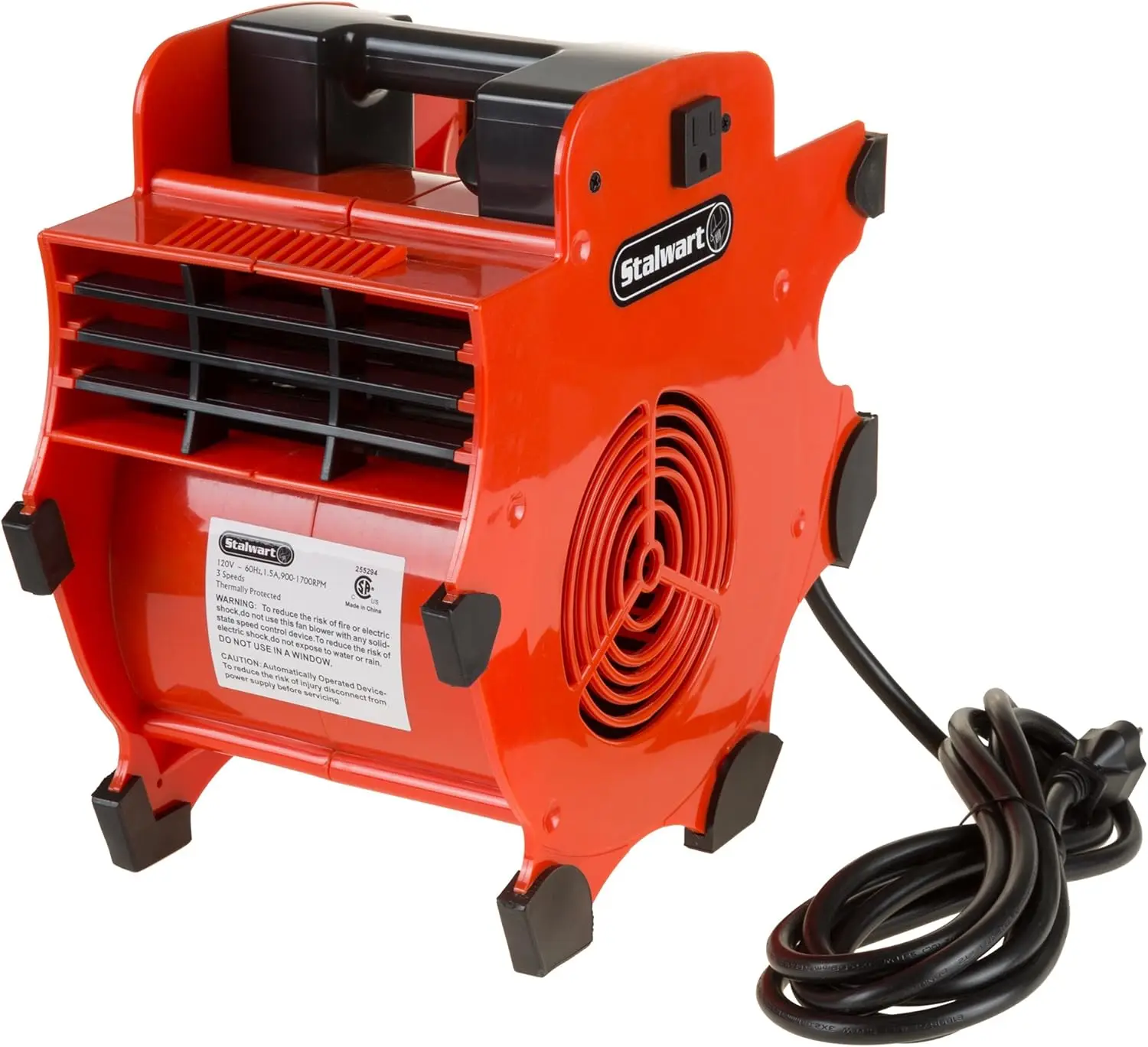 

3-Speed Heavy-Duty Portable Blower Fan - 1600W for Floors, Carpets, Basements, Cars, Garages