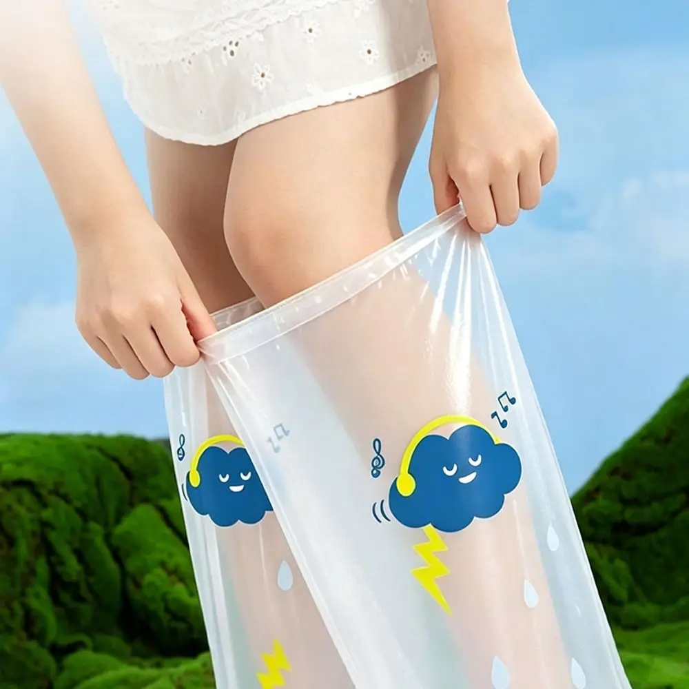 PE Waterproof Shoe Covers Waterproof Thickened Disposable Shoe Covers Anti Slip Lucky Rabbit Print Rain Boot Covers Rainy Day