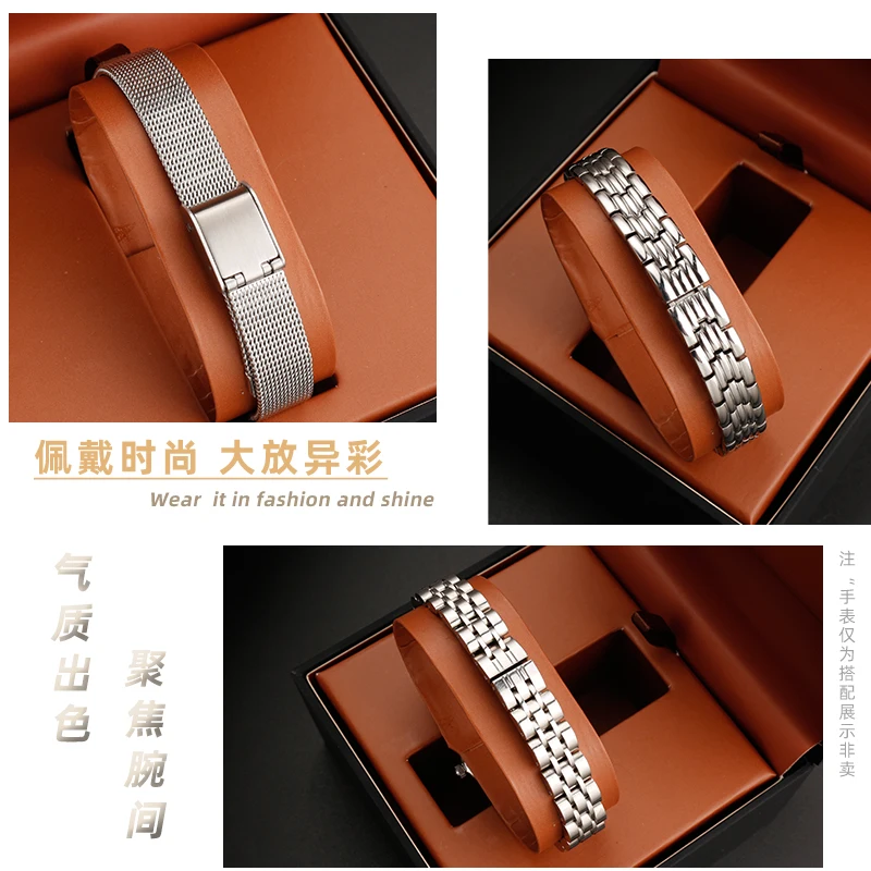 8mm 10mm 12mm 14mm 16mm Stainless Steel Watch Band Strap Bracelet Watchband Butterfly Clasps Silver Buckle For Women