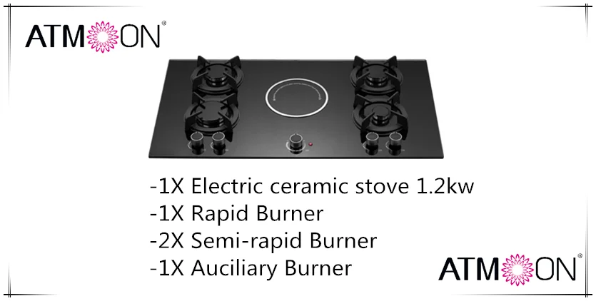 Multiple Cooktops 90cm Tempered Glass Gas Cooker And Electric Stove