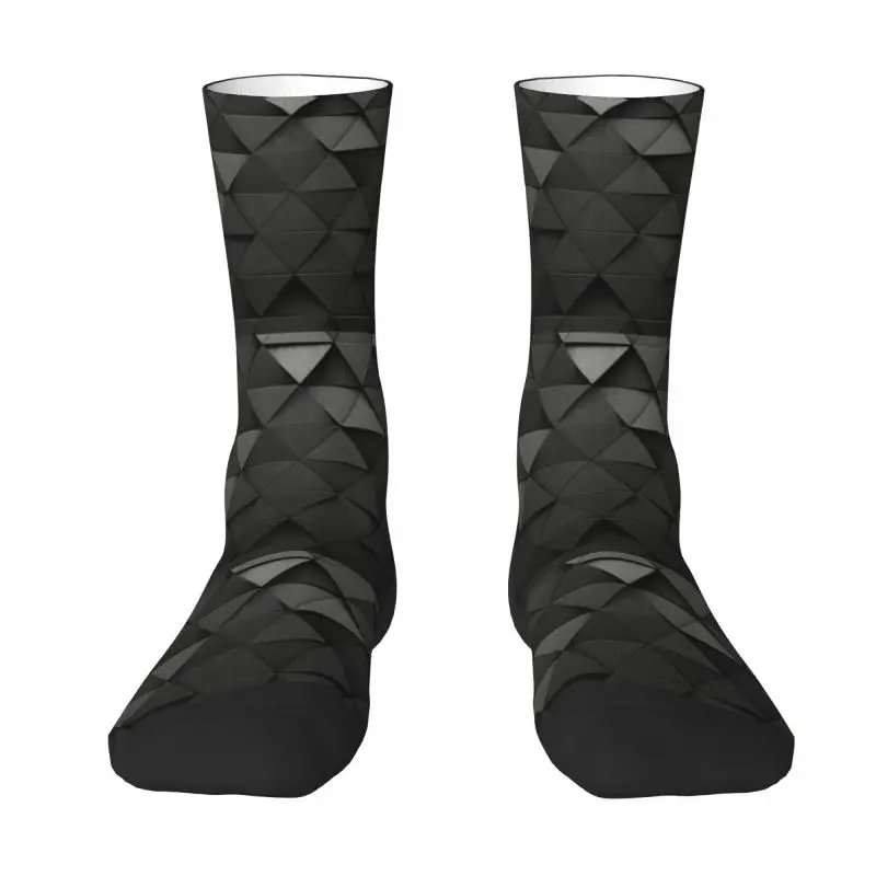 

Cool Men's Dark High Tech Triangles Dress Socks Unisex Warm Breathbale 3D Print Abstract Geometric Crew Socks