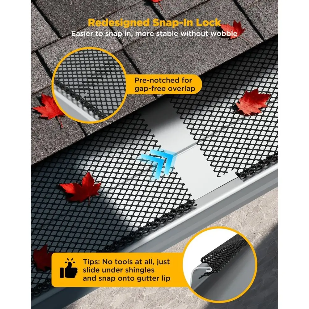 6 Inch Heavy Duty Steel Leaf Filter Gutter Screens, Snap in Anti-Overflow Micro Mesh Protection Covers, Fit 4, 5 and 6 K Style R